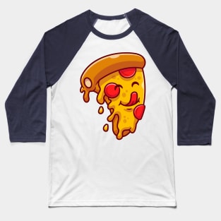 Cute Slice Of Pizza Cartoon Baseball T-Shirt